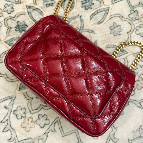 Tory Burch Burgundy Quilted Crossbody Bag